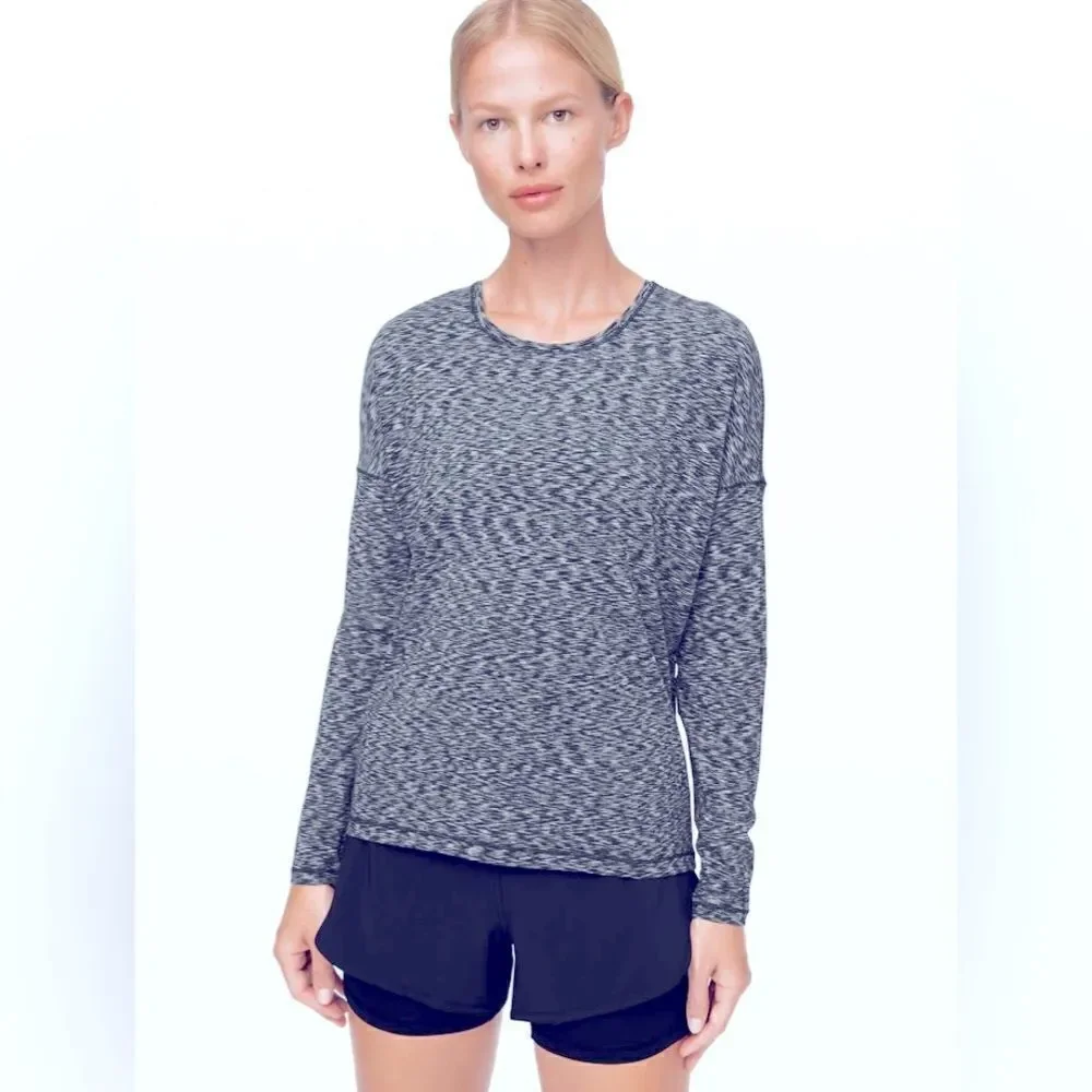 Lululemon Get Set Long Sleeve Spaced Out Space Dye Black White Size 4